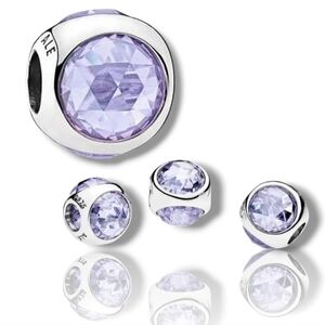 Pandora Sterling Silver Radiant Droplets Charm Lavender Zirconias #792095LCZ